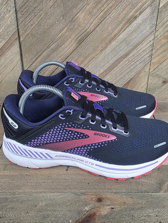 Brooks Shoes - Brooks Adrenaline GTS 22 Womens Athletic Running Shoes Size 9.5 B Black Purple